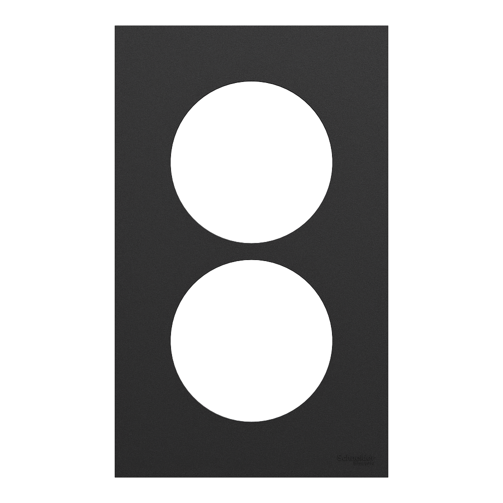 Odace plaque 2 postes 57mm noir